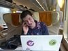 Thomas and I on our way to the .GR office in Limoges